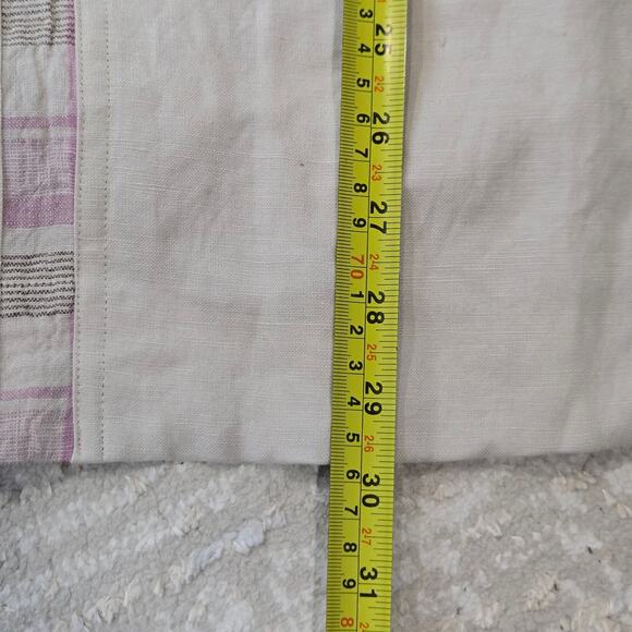 NWOT Nicholas Daley Linen Mento Patchwork Button Shirt Pink Beige Streetwear XL - Picture 8 of 8